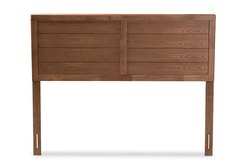 Eren Mid-Century Modern Walnut Brown Finished Wood Queen Size Headboard