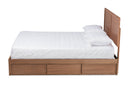 Sarita Ash Walnut Brown Queen Size 3-Drawer Platform Storage Bed Baxton