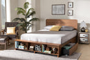 Swamson Ash Walnut Brown 4-Drawer Full Size Platform Storage Bed Baxton