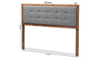 Hadia Dark Gray Fabric Upholstered Walnut Brown Full Size Headboard Baxton