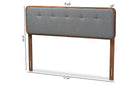 Lanier Dark Gray Fabric Upholstered Walnut Brown Full Size Headboard Baxton