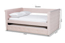 Amy Light Pink Velvet Fabric Upholstered Full Size Daybed w/Trundle Baxton
