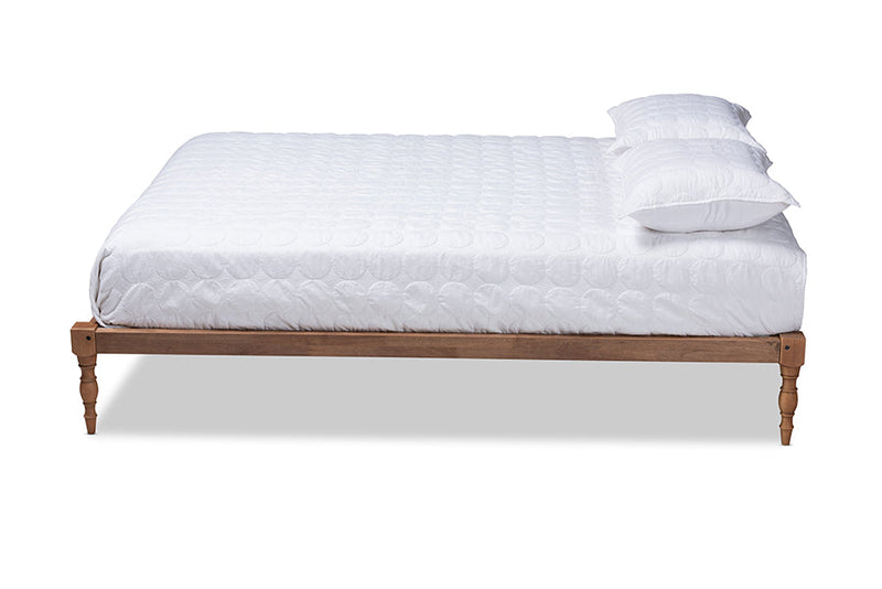 Lakota Walnut Brown King Size Platform Bed Baxton