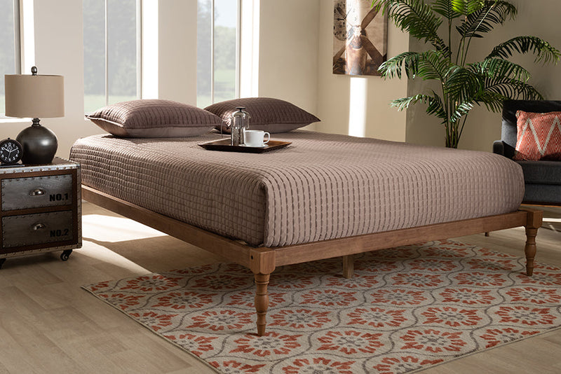 Lakota Walnut Brown King Size Platform Bed Baxton