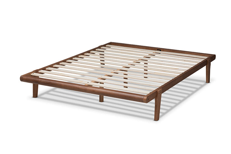 Horace Walnut Brown King Size Platform Bed Baxton