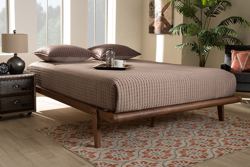 Horace Walnut Brown King Size Platform Bed Baxton