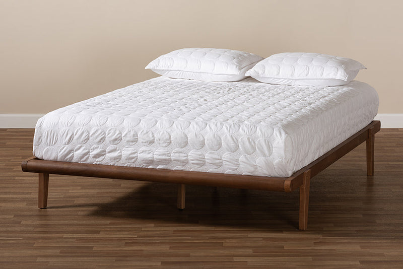 Horace Walnut Brown King Size Platform Bed Baxton
