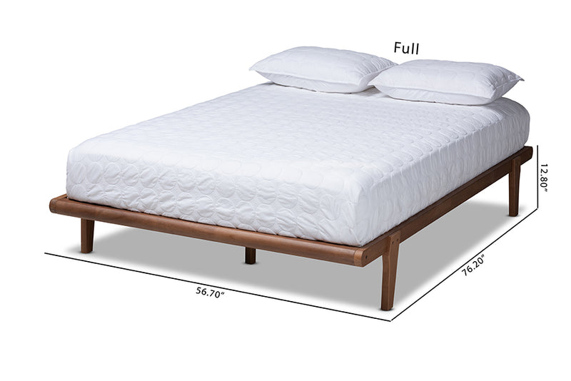 Horace Mid-Century Modern Walnut Brown Finished Wood King Size Platform Bed