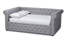 Vance Gray Fabric Upholstered Queen Size Daybed Baxton