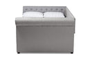 Vance Gray Fabric Upholstered Queen Size Daybed Baxton