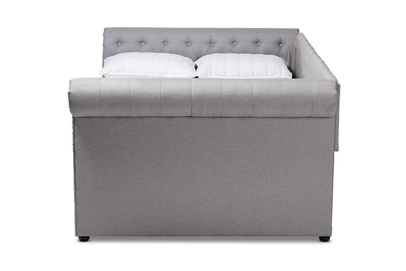 Vance Modern and Contemporary Gray Fabric Upholstered Queen Size Daybed