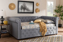 Vance Gray Fabric Upholstered Queen Size Daybed Baxton