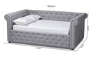 Vance Gray Fabric Upholstered Full Size Daybed Baxton