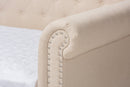 Vance Beige Fabric Upholstered Full Size Daybed Baxton