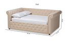 Vance Beige Fabric Upholstered Queen Size Daybed Baxton