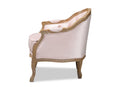 Candice Light Pink Velvet Upholstered White-Washed Oak Wood Armchair Baxton
