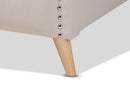 Noe Beige Fabric Upholstered and Button Tufted King Size Platform Bed Baxton