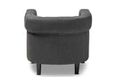 Lorana Gray Fabric Upholstered Chesterfield Chair Baxton