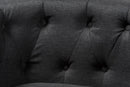 Lorana Gray Fabric Upholstered Chesterfield Chair Baxton