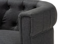 Lorana Gray Fabric Upholstered Chesterfield Chair Baxton