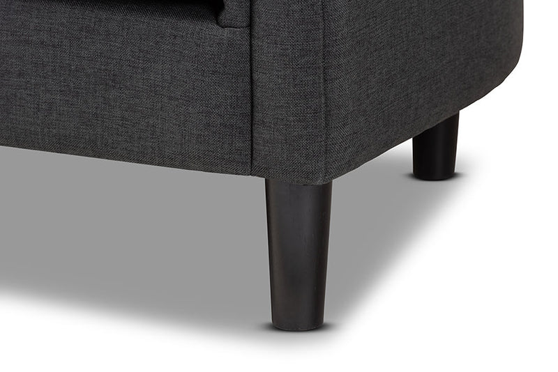 Lorana Gray Fabric Upholstered Chesterfield Chair Baxton