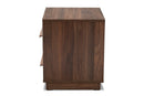 Kamal Two-Tone White and Walnut Finished 2-Drawer Wood Nightstand Baxton