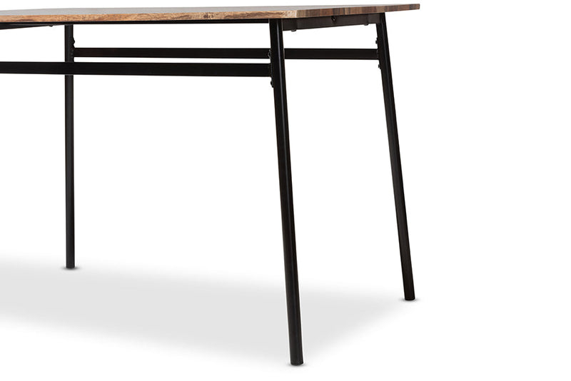 Romina Brown Wood Finished Matte Black Frame 5-Piece Dining Set Baxton