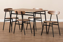 Romina Brown Wood Finished Matte Black Frame 5-Piece Dining Set Baxton
