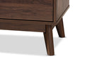 Linus Walnut Brown Finished 3-Drawer Wood Chest Baxton