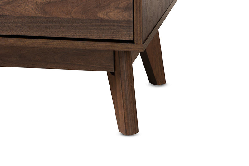 Linus Walnut Brown Finished 6-Drawer Wood Dresser Baxton