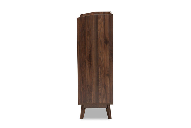 Linus Walnut Brown Finished 5-Drawer Wood Chest Baxton