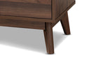Linus Walnut Brown Finished 5-Drawer Wood Chest Baxton