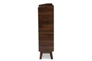 Linus Walnut Brown Finished 5-Shelf Wood Entryway Shoe Cabinet Baxton