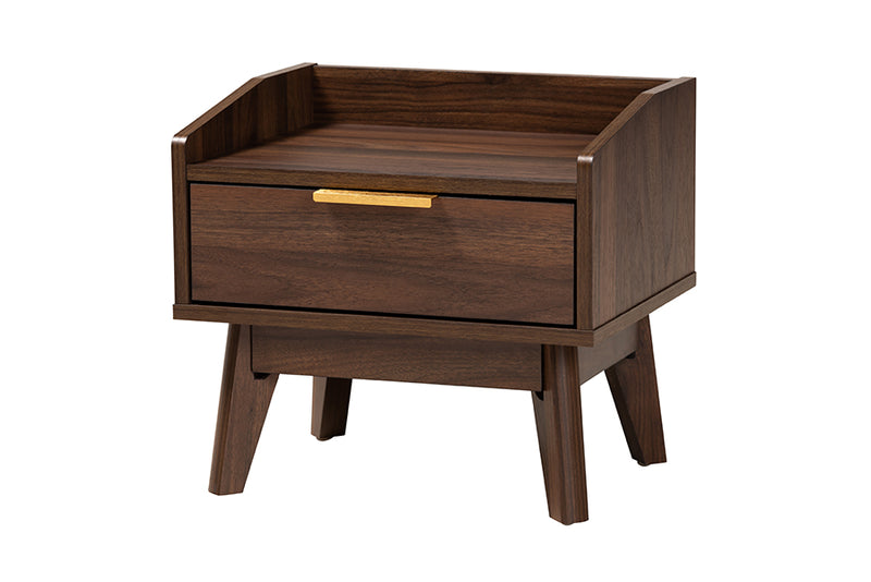 Linus Mid-Century Modern Walnut Brown Finished Wood 3-Piece Storage Set