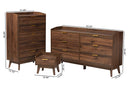 Linus Walnut Brown 3-Piece Storage Set Baxton