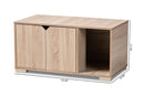 Sante Oak Finished 2-Door Wood Cat Litter Box Cover House Baxton