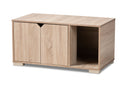 Sante Oak Finished 2-Door Wood Cat Litter Box Cover House Baxton