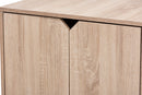 Sante Oak Finished 2-Door Wood Cat Litter Box Cover House Baxton