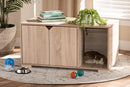 Sante Oak Finished 2-Door Wood Cat Litter Box Cover House Baxton