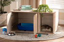 Sante Oak Finished 2-Door Wood Cat Litter Box Cover House Baxton