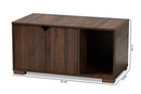 Sante Walnut Brown Finished 2-Door Wood Cat Litter Box Cover House Baxton