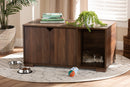 Sante Walnut Brown Finished 2-Door Wood Cat Litter Box Cover House Baxton