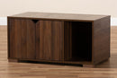 Sante Walnut Brown Finished 2-Door Wood Cat Litter Box Cover House Baxton