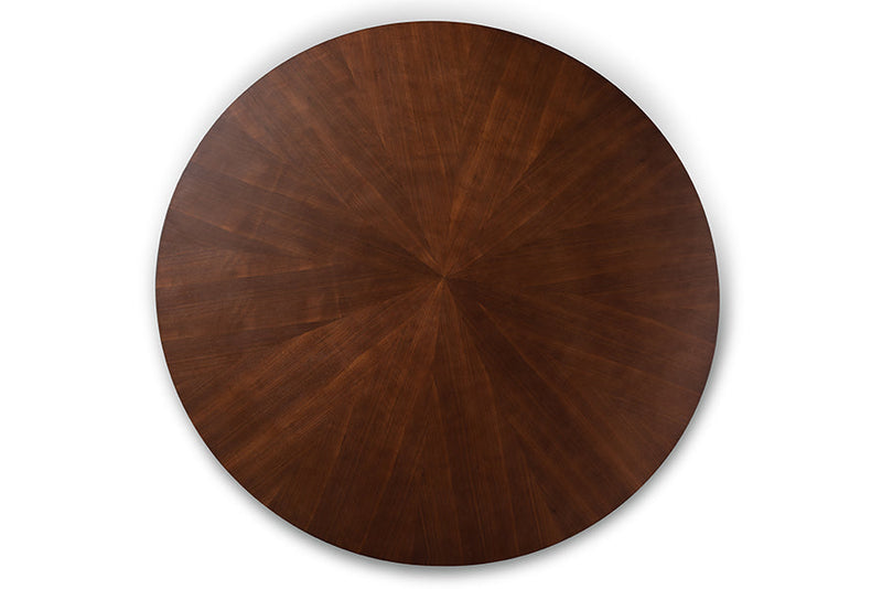 Olivia Black Faux Leather Upholstered Walnut Finished 5-Piece Wood Dining Set Baxton