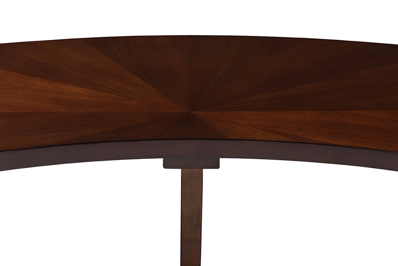 Olivia Mid-Century Modern Walnut Finished Wood Curved Dining Bench