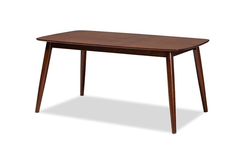 Giza Mid-Century Modern Walnut Finished Wood Dining Table