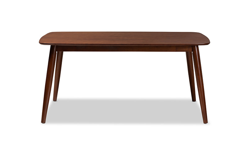 Giza Mid-Century Modern Walnut Finished Wood Dining Table
