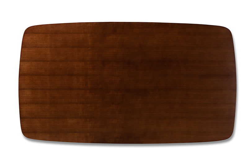 Giza Mid-Century Modern Walnut Finished Wood Dining Table