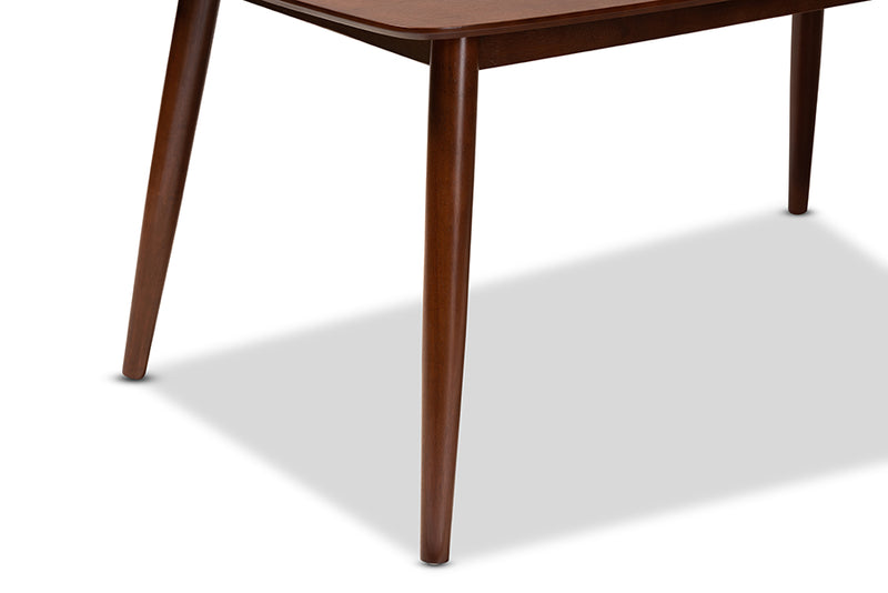 Giza Mid-Century Modern Walnut Finished Wood Dining Table