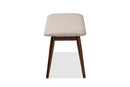 Elara Light Gray Fabric Upholstered Walnut Dining Bench Baxton
